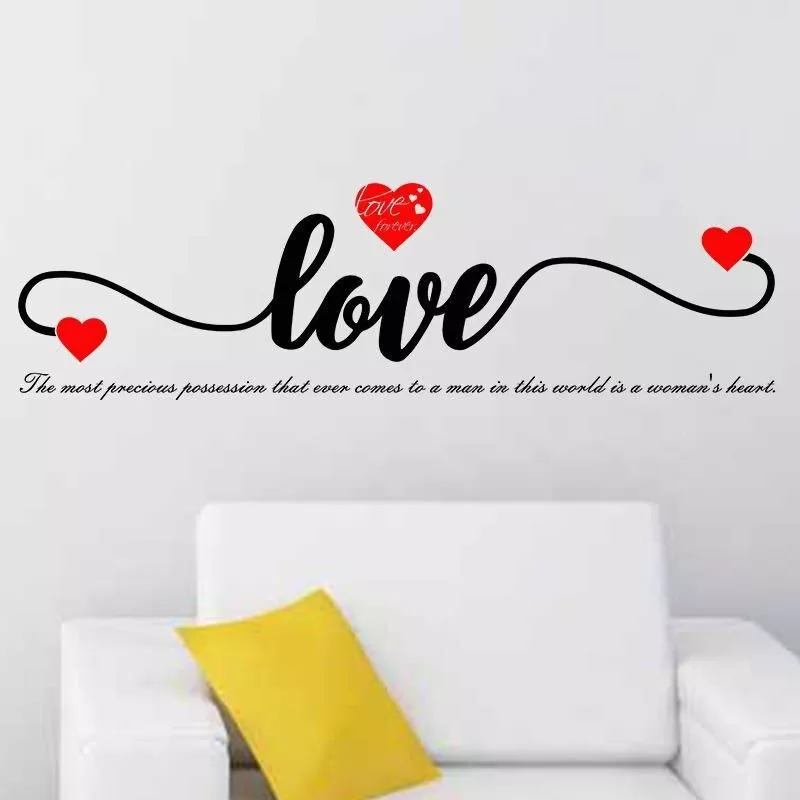 Romantic English Letter LOVE Heart Wall Sticker Home Decor Bedroom Living Room Background Mural Valentine's Day Decals Poster Romantic English Letter LOVE Heart Wall Sticker Home Decor Bedroom Living Room Background Mural Valentine's Day Decals Poster