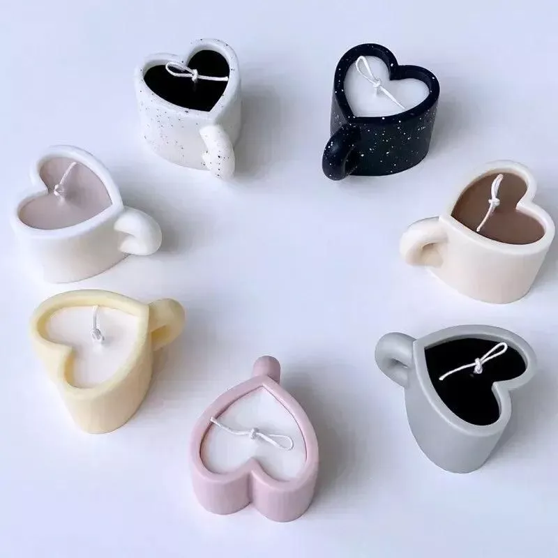 DIY Love Heart Mug Silicone Candle Mold Large Aromatic Gypsum Resin Soap Baking Mould Handmade Home Decor Valentine's Day Gifts DIY Love Heart Mug Silicone Candle Mold Large Aromatic Gypsum Resin Soap Baking Mould Handmade Home Decor Valentine's Day Gifts