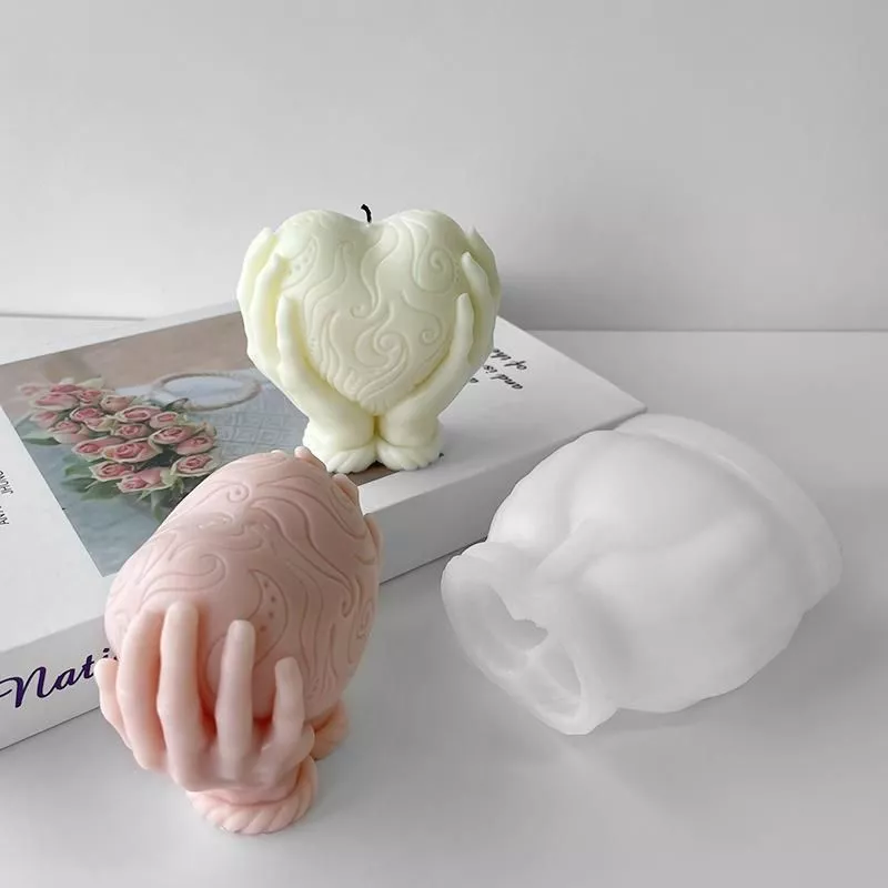 Hands Holding Hearts Silicone Mold 3D Carving Love Candle Plaster Epoxy Mold Kit DIY Heart-shaped Baking Tool Wedding Decoration Hands Holding Hearts Silicone Mold 3D Carving Love Candle Plaster Epoxy Mold Kit DIY Heart-shaped Baking Tool Wedding Decoration